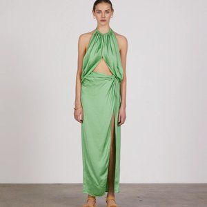 Anna Quan Elyse Asymmetrical Woven Midi Dress | Size 8